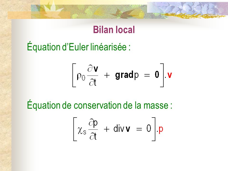 equation de conservation de la masse